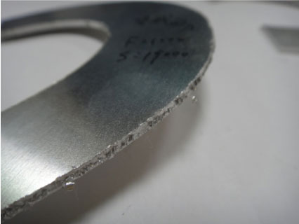 图一：刀具切割-单刃铣刀铝板切割应用案例