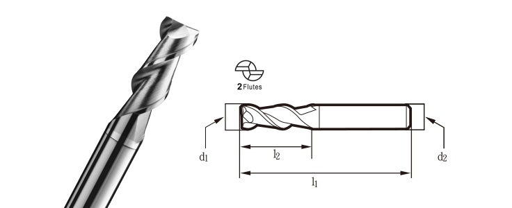 Cutting tools-2 Flute End Mills for  Acrylic