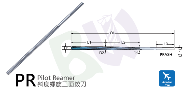 tool,Aerospace Tapered Helix Reamer(3-flat holder) 