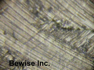 Metallographic photo of tool mark after metal ceramic cutter cut 3400mm